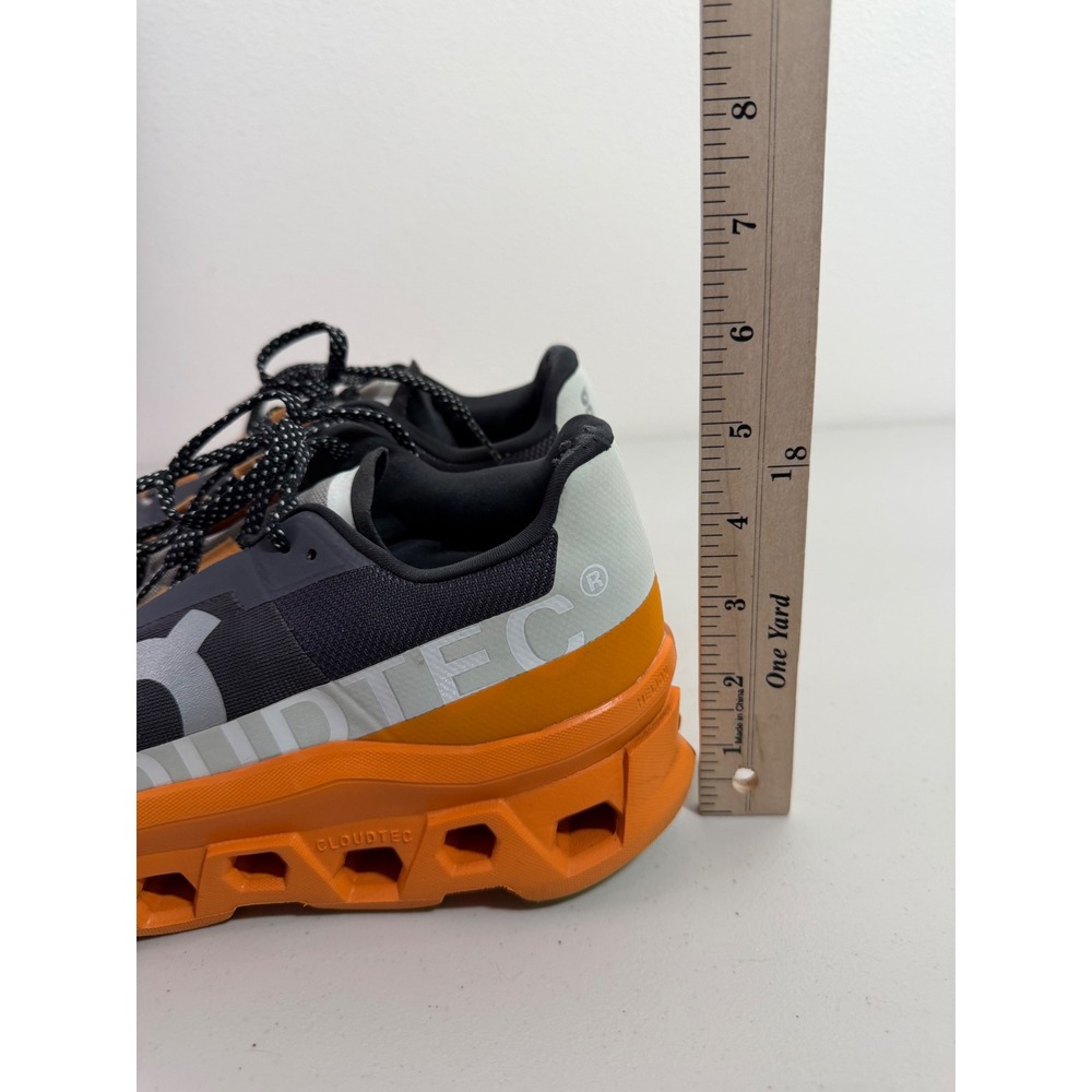 On Running Cloudmonster Mens 11.5 Grey Orange Maximalist Cushioned Sneakers - Picture 12 of 13